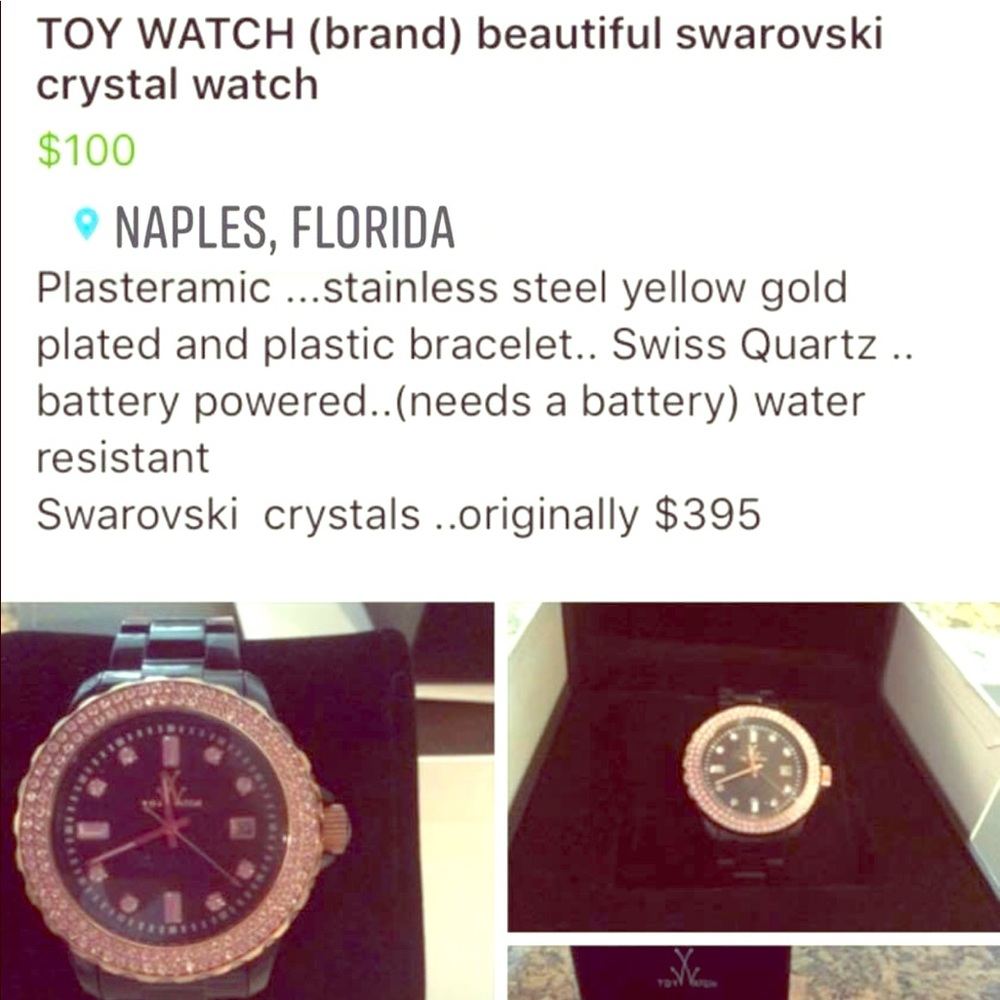 TOY Swarovski Crystal Watch